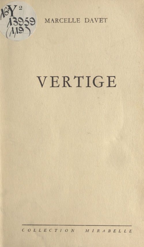 Couverture ebook de Vertige, de Marcelle Davet