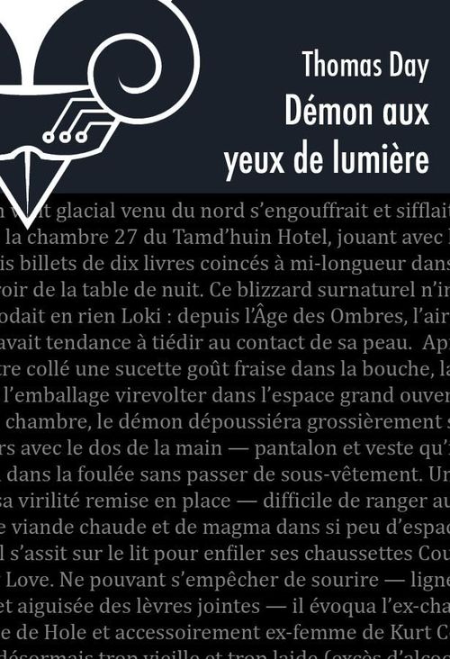 ebook cover of Démon aux yeux de lumière, by Thomas Day