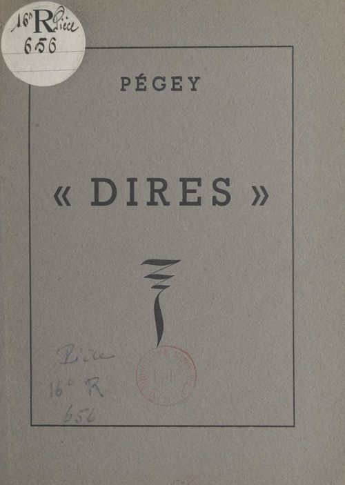 Couverture ebook de Dires, de Pegey