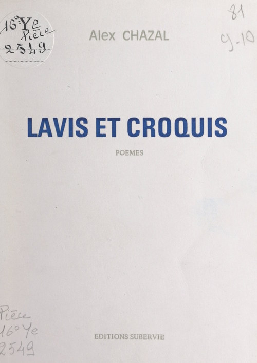 ebook cover of Lavis et croquis, by Alex Chazal