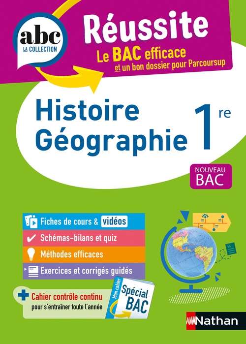Couverture ebook de ABC Réussite-Histoire Géographie 1re, de Frédéric Fouletier, Laetitia Léon-benbassat, Servane Marzin, Evelyne Pons-Soumah, Alain Rajot, Cécile Vidil