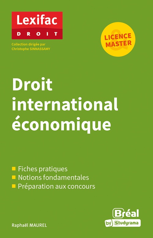 Couverture ebook de Droit international économique - Licence, Master, de Raphaël Maurel