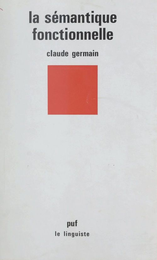 ebook cover of La sémantique fonctionnelle, by Claude Germain