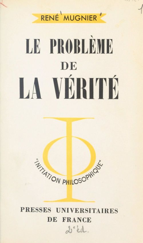 ebook cover of Le problème de la vérité, by Rene Mugnier