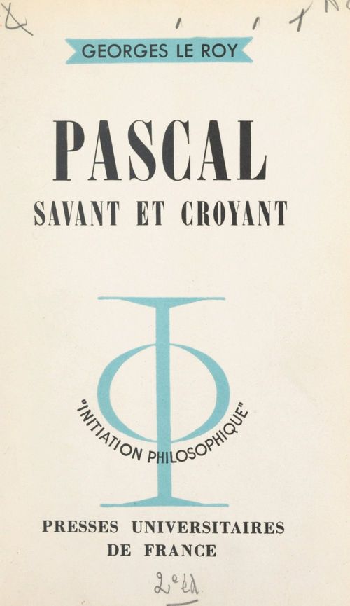 Couverture ebook de Pascal, savant et croyant, de Georges Leroy