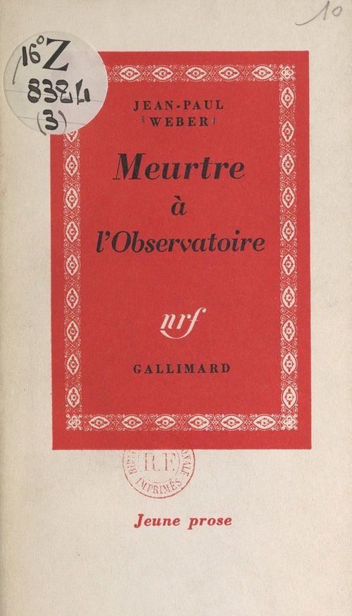 Couverture ebook de Meurtre à l'Observatoire, de Jean-paul Weber