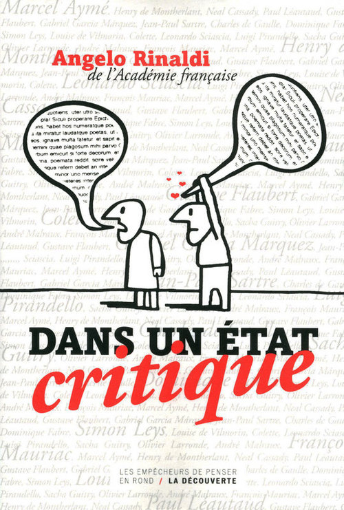 Couverture ebook de Dans un état critique, de Angelo Rinaldi