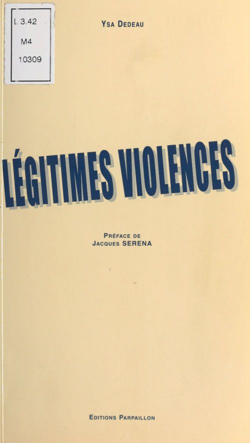 Couverture ebook de Légitimes violences, de Dedeau Ysa