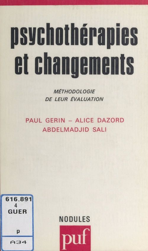ebook cover of Psychothérapies et changements, by Alice Dazord, Paul Gerin, Abdelmadjid Sali