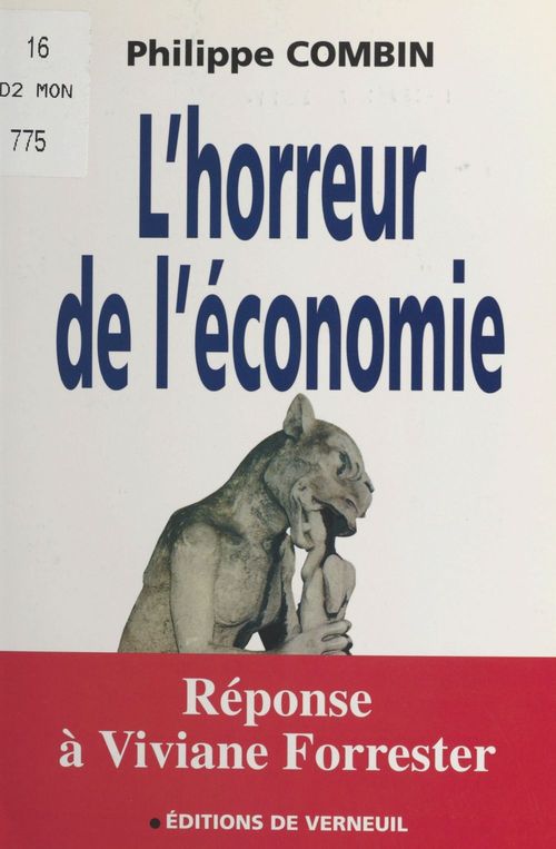 Couverture ebook de L'Horreur de l'économie, de Philippe Combin