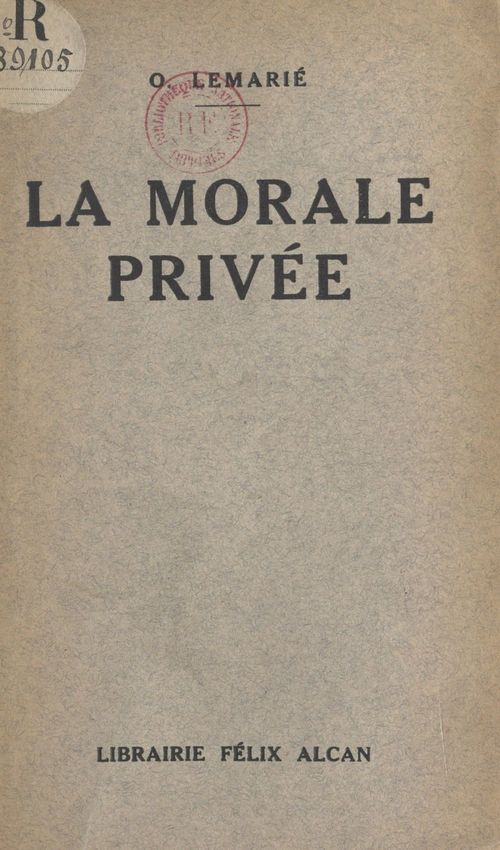 Couverture ebook de La morale privée, de O. Lemarie