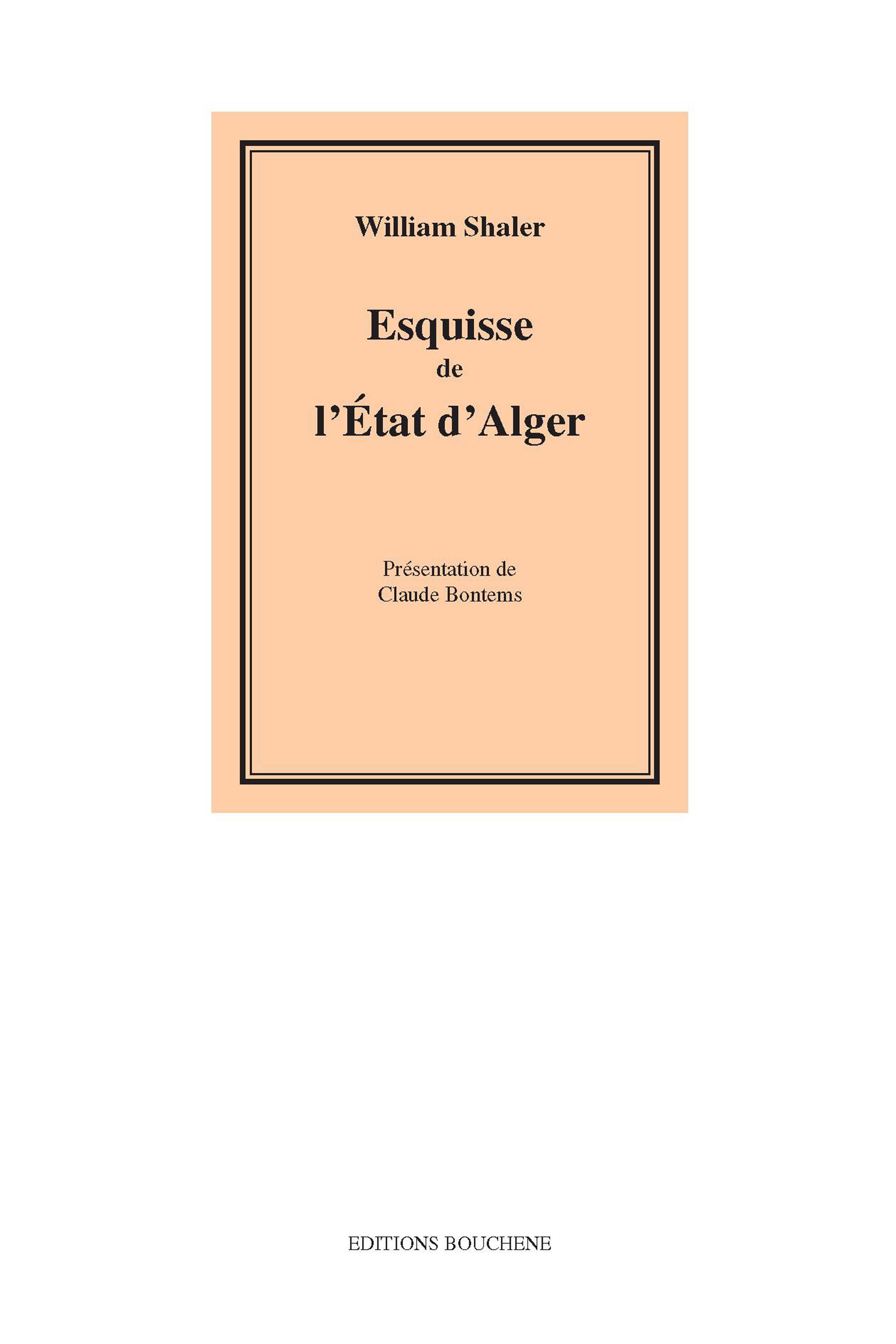 ebook cover of Esquisse de l'Etat d'Alger, by William Shaler