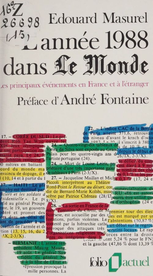 ebook cover of L'année 1988 dans Le Monde, by André Fontaine, Edouard Masurel