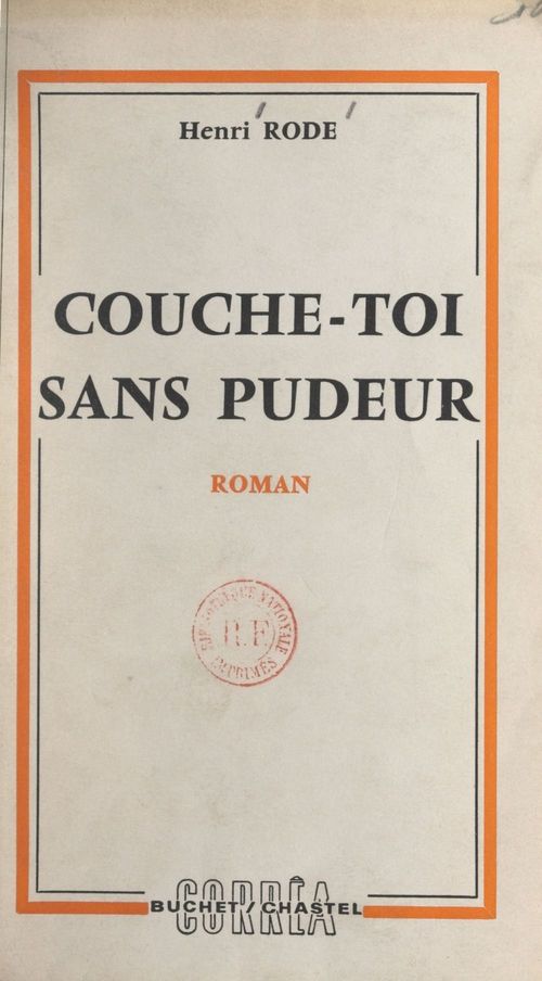 ebook cover of Couche-toi sans pudeur, by Henri Rode