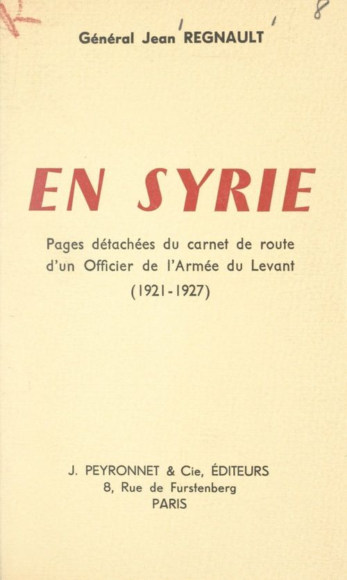 Couverture ebook de En Syrie, de Jean Regnault