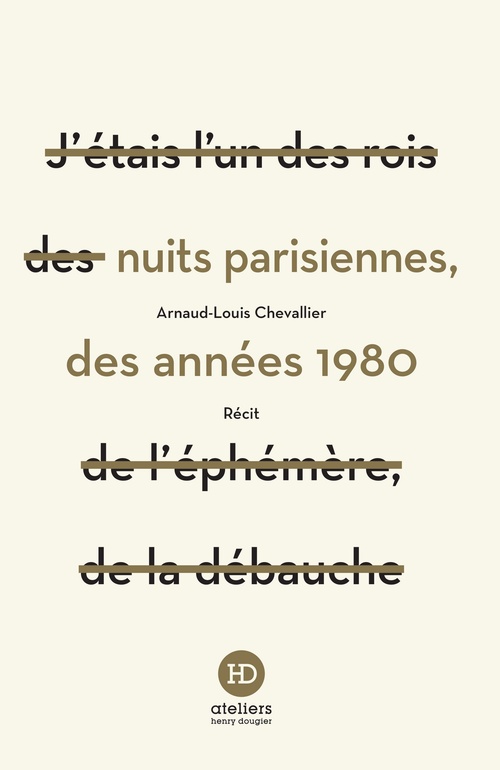 ebook cover of Nuits parisiennes des années 1980, by Arnaud-Louis Chevallier