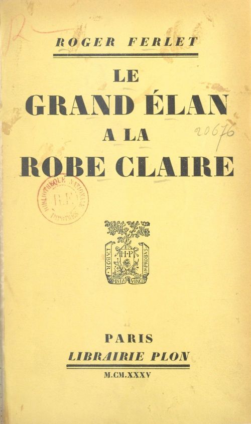 Couverture ebook de Le grand élan à la robe claire, de Roger Ferlet