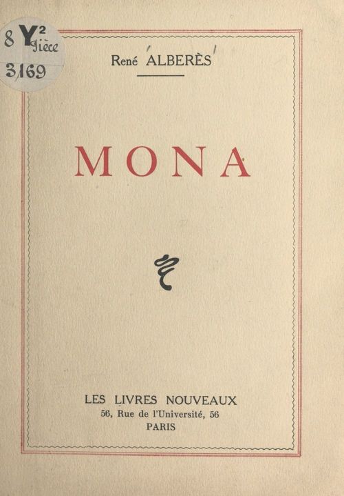 ebook cover of Mona, by Rene Alberes