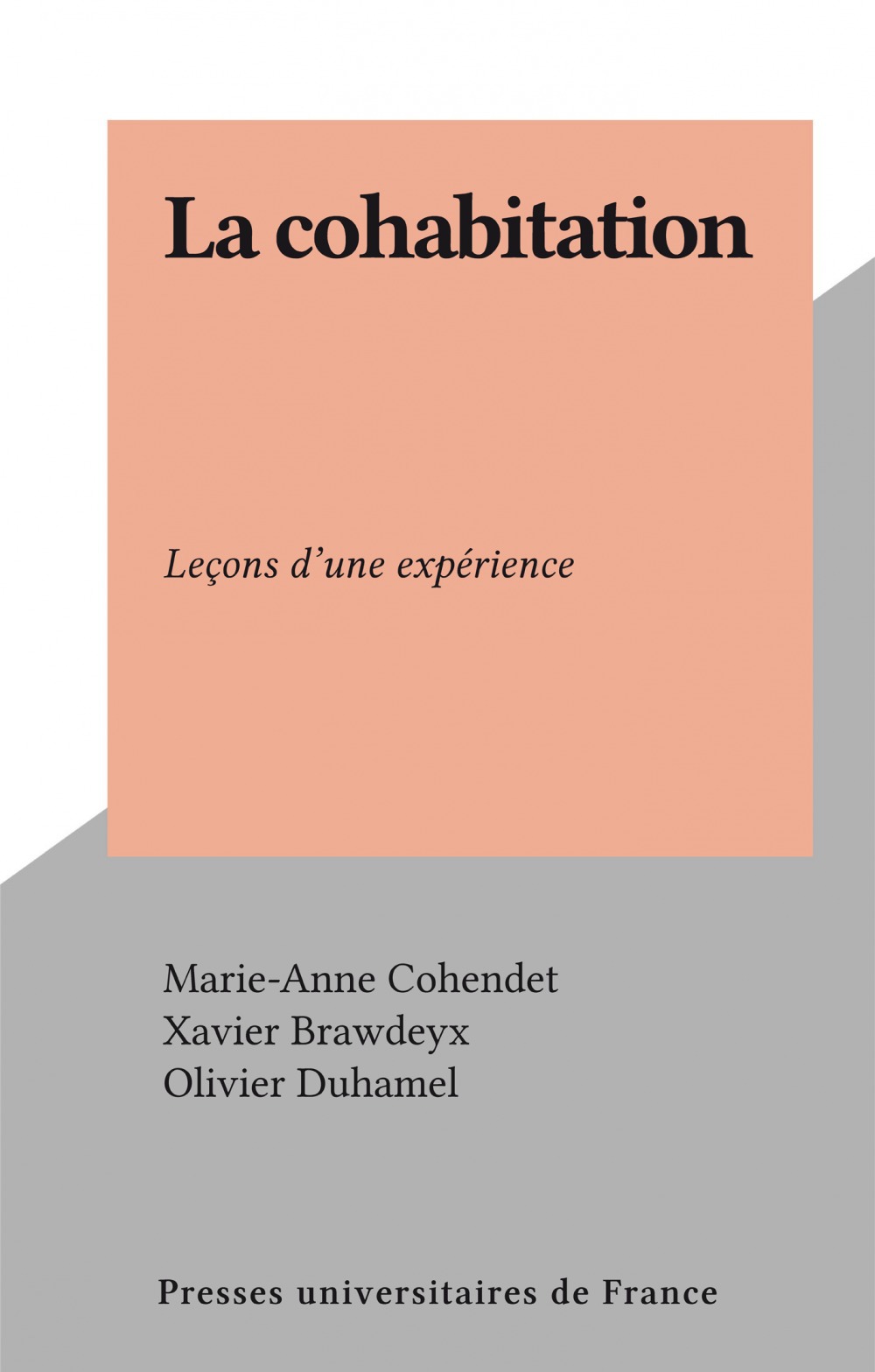 ebook cover of La cohabitation, by Marie-Anne Cohendet