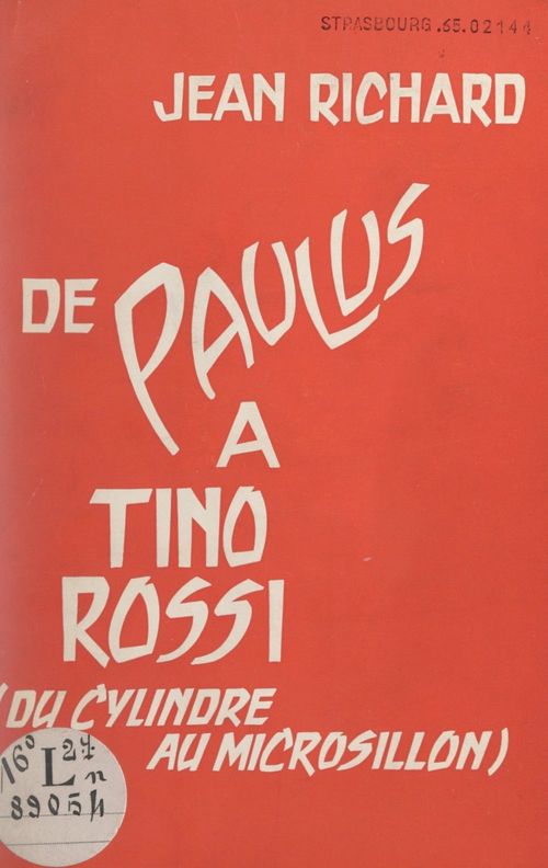 ebook cover of De Paulus à Tino Rossi, by Jean Richard