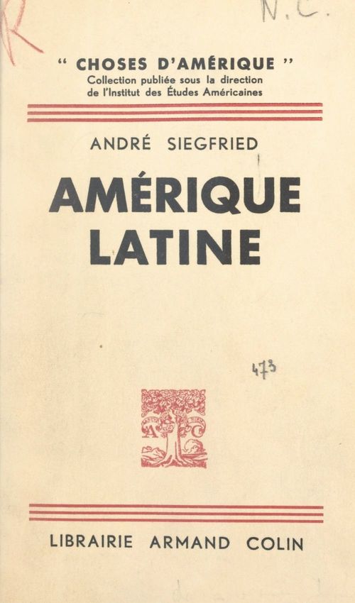 Couverture ebook de Amérique Latine, de André Siegfried