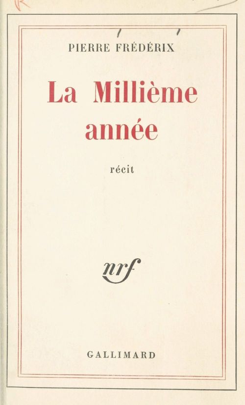ebook cover of La millième année, by Pierre Frederix
