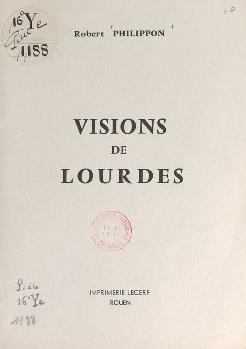 ebook cover of Visions de Lourdes, by Robert Philippon