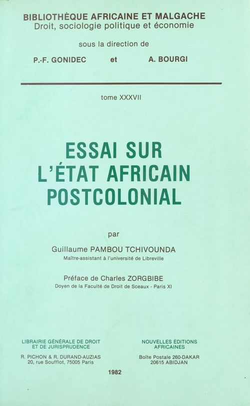 Couverture ebook de Essai sur l'État africain postcolonial, de Pambou