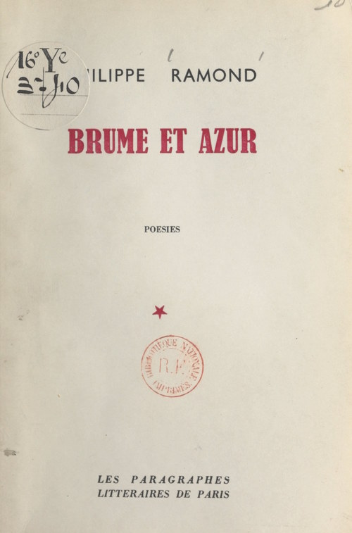Couverture ebook de Brume et azur, de Philippe Ramond