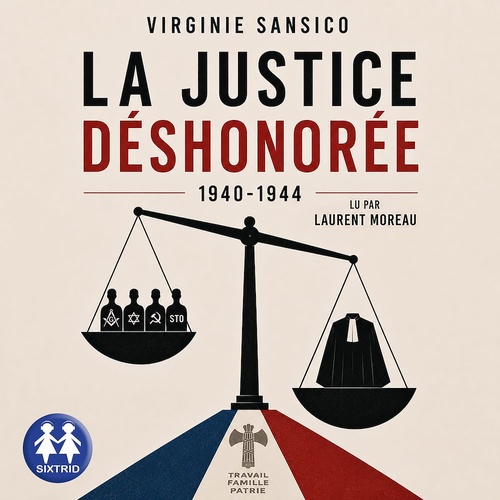 Couverture audiobook de La justice déshonorée - 1940-1944, de Virginie Sansico