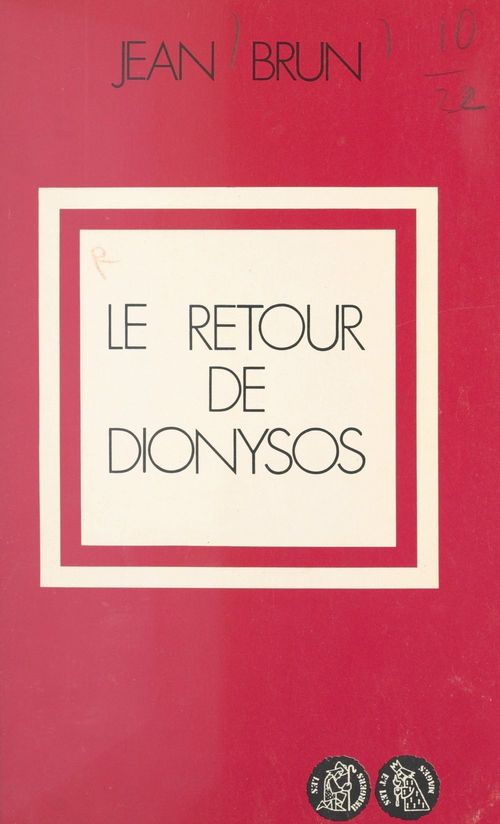 Couverture ebook de Le retour de Dionysos, de Jean Brun