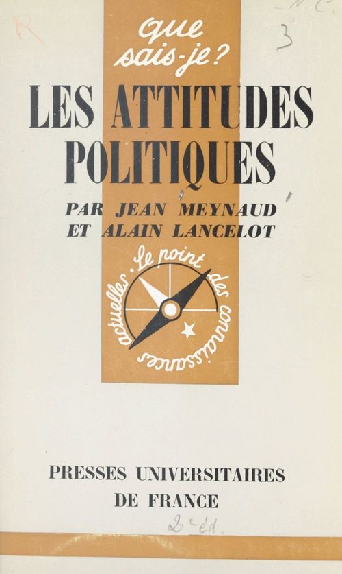 ebook cover of Les attitudes politiques, by Jean Meynaud, Alain Lancelot