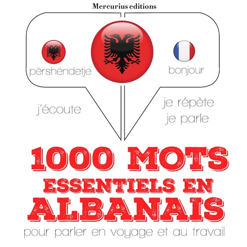 Couverture audiobook de 1000 mots essentiels en albanais, de Jm Gardner