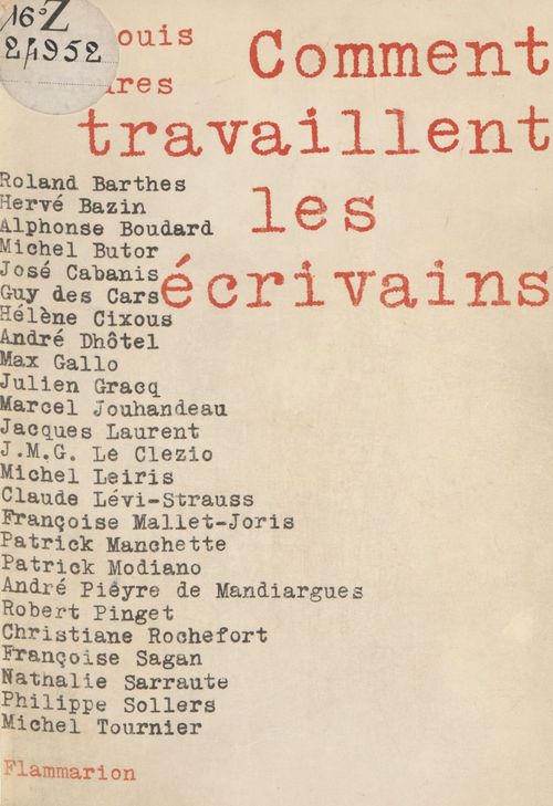 Couverture ebook de Comment travaillent les écrivains, de Roland Barthes, Hervé Bazin, Alphonse Boudard
