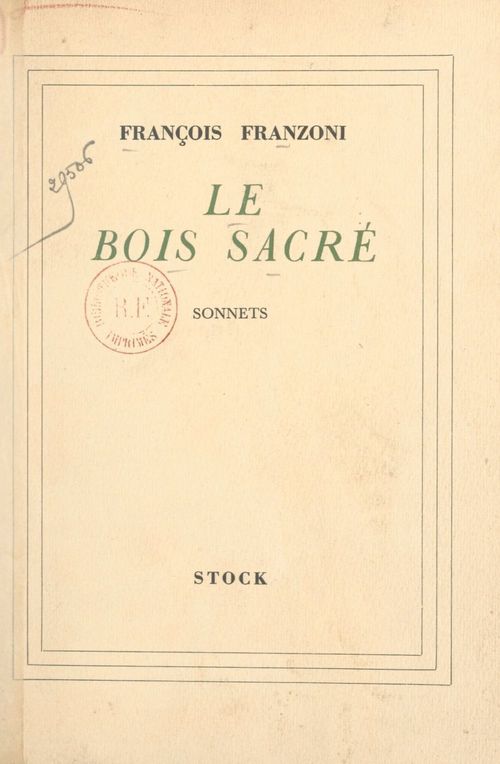 ebook cover of Le bois sacré, by Francois Franzoni