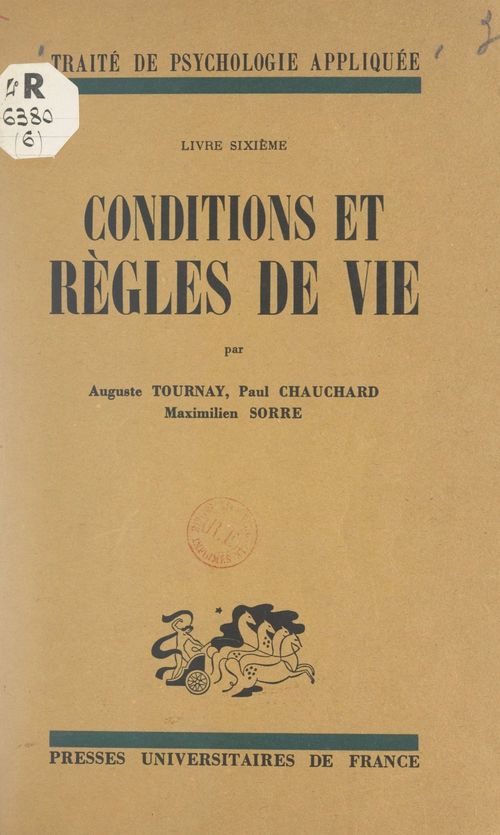 ebook cover of Conditions et règles de vie, by Auguste Tournay, Paul Chauchard, Maximilien Sorre