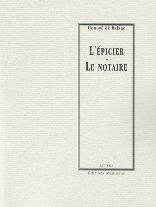 ebook cover of L'Epicier - Le Notaire, by Honoré de Balzac