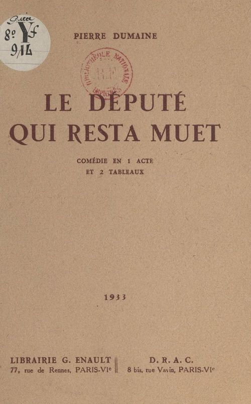 ebook cover of Le député qui resta muet, by Pierre Dumaine