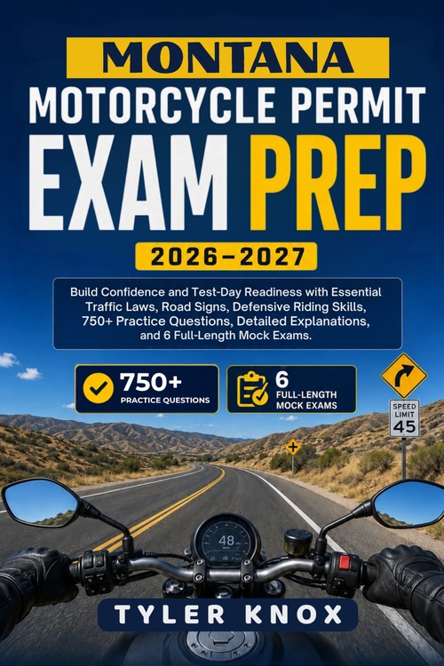 ebook cover of MONTANA  MOTORCYCLE PERMIT EXAM PREP 2026-2027, by Tyler Knox