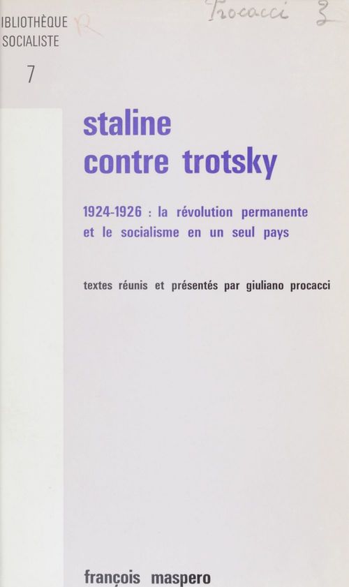Couverture ebook de Staline contre Trotsky, de Giuliano Procacci