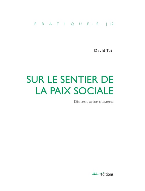 Couverture ebook de Sur le sentier de la paix sociale, de David Teti