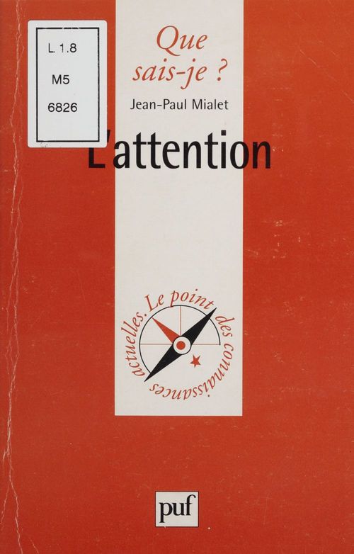 Couverture ebook de L'Attention, de Jean-paul Mialet