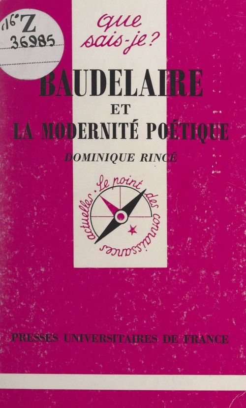 Couverture ebook de Baudelaire et la modernité poétique, de Dominique Rincé
