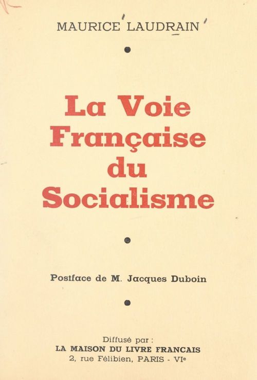 Couverture ebook de La voie française du socialisme, de Maurice Laudrain