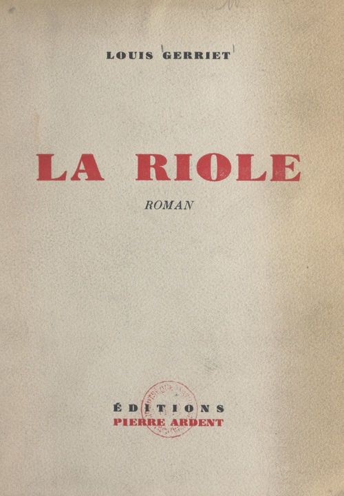 Couverture ebook de La Riole, de Louis Gerriet