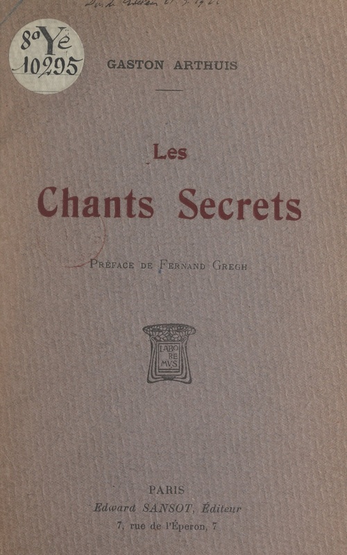 Couverture ebook de Les chants secrets, de Gaston Arthuis