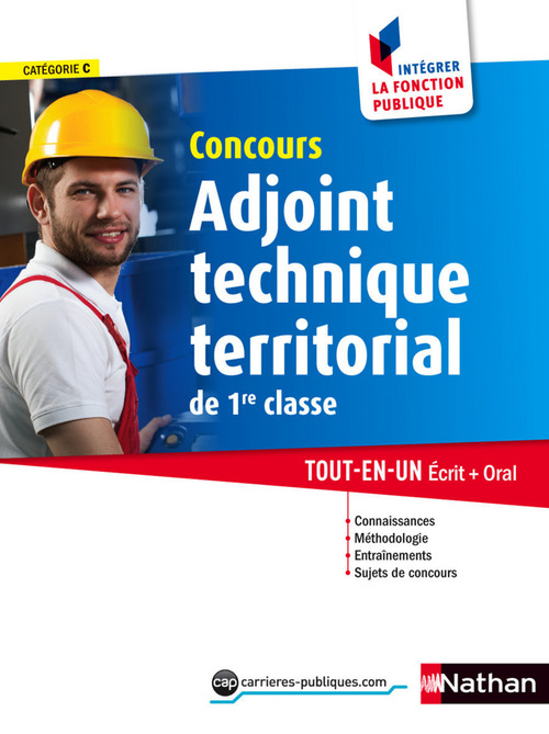 Couverture ebook de Concours Adjoint techn. territorial de 1re classe Format : ePub 3 FL Intégrer la fonction publique, de Laurent Fischer