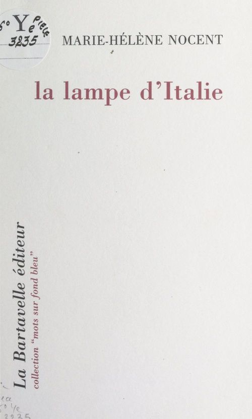 Couverture ebook de La lampe d'Italie, de Marie-Helene Nocent