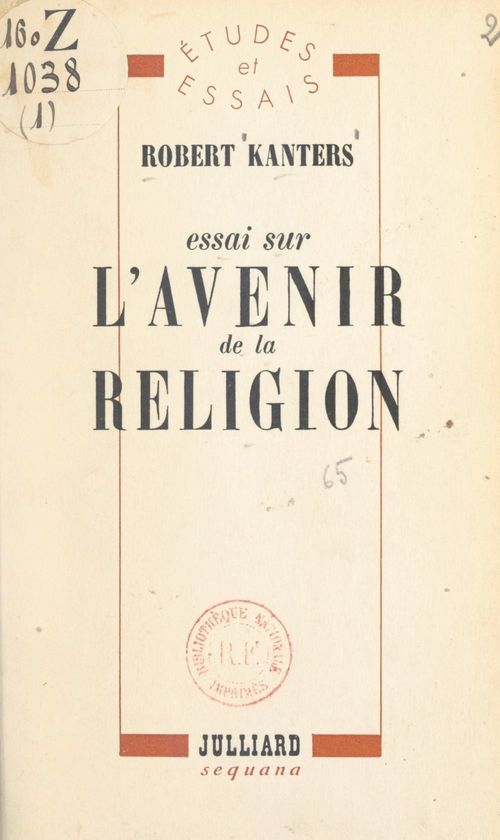 ebook cover of Essai sur l'avenir de la religion, by Robert Kanters