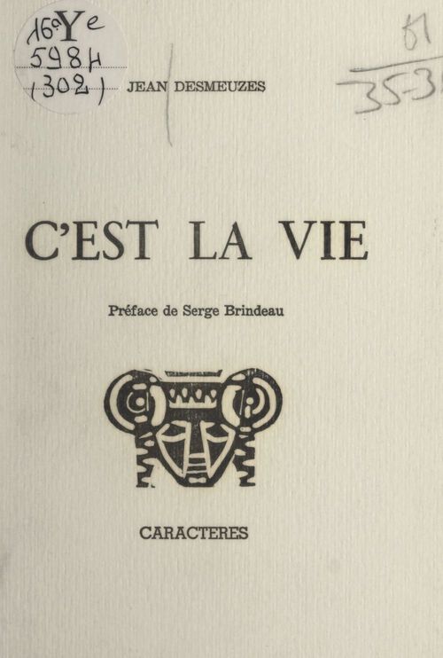 ebook cover of C'est la vie, by Jean Desmeuzes